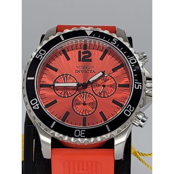 INVICTA Pro Diver Red Dial Men's Chronograph Watch